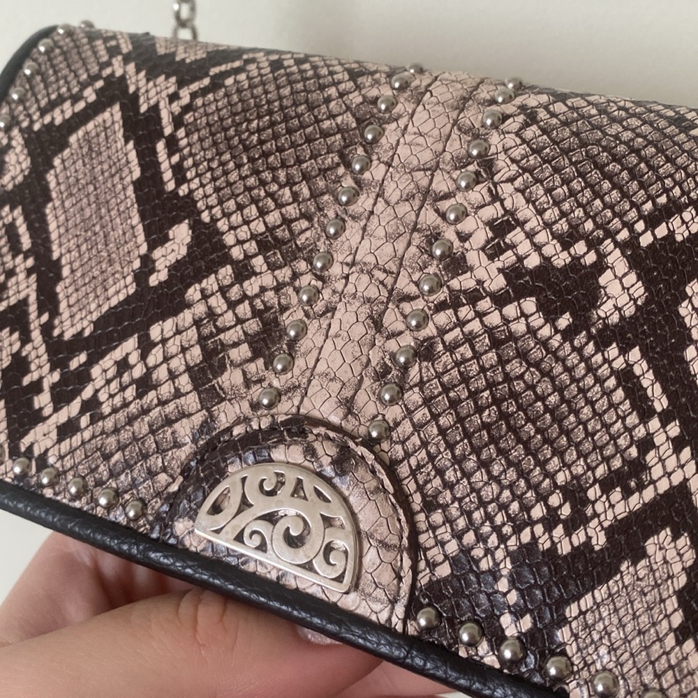 Brighton Pretty Tough "Rockmore" Python Leather Cross-Body Wallet - Picture 4 of 15